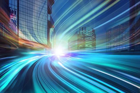 Motion Speed effect on City Stock Photos