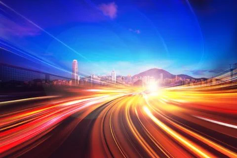 Motion Speed effect on City Stock Photos