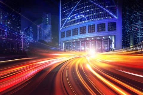 Motion Speed effect on City Stock Photos