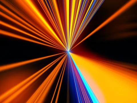 Motion speed lights. Speed motion on the neon glowing road at dark. Stock Illustration