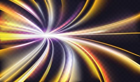 Motion speed lines of light trails, abstract long exposure effect in tunnel Stock Illustration
