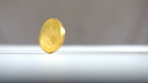 Motion spinning of bitcoin Stock Footage 87726573