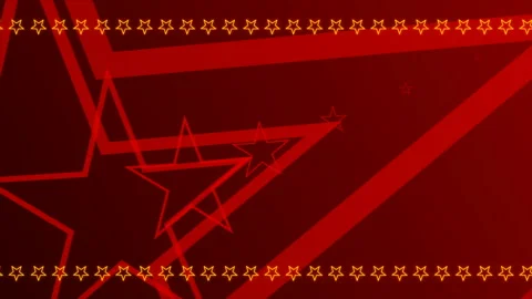 Motion stars on red background, loop Stock Footage 136395808