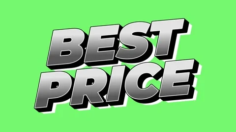 Motion text animation, Bold 3d typography reading best price in black and w.. Stock Footage 331844141