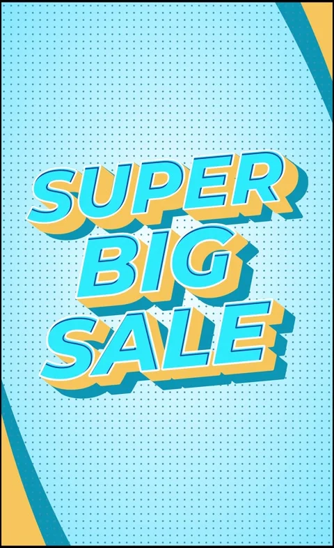 Motion text Colorful comic style poster with bold 3d text reading super big.. Stock Footage 327858723