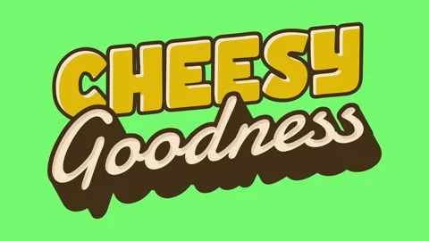 Motion text effect with Retro Cheesy Goodness Typography Stock Footage 317060103