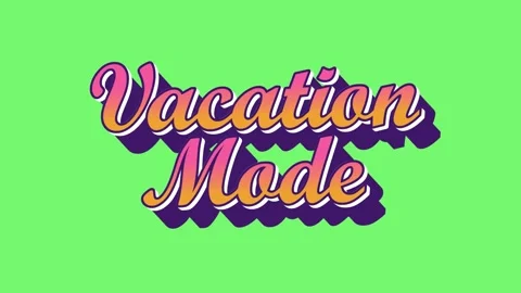 Motion text. Vacation mode retro text on bright green background Stock Footage 336167043
