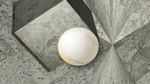 Motion of textured sphere and cube Stock Footage 138873763