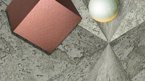 Motion of textured sphere and cube Stock Footage 138873771