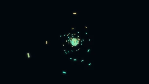 Motion through a bright tunnel of light and color in dark space Stock Footage 336995721