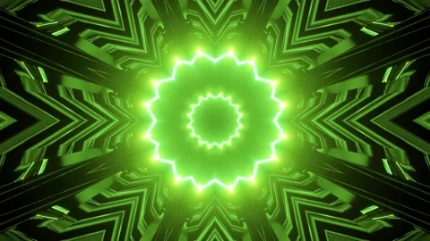 Motion through dark tunnel with green lights 3d illustration Stock Footage 160541338