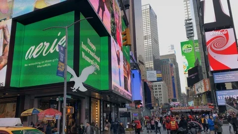 Motion time laps of Times Square.
Daylight, left to right pan of huge Stock Footage 104754042