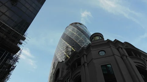 Motion time lapse - The bank district of central London with famous skyscrapers  Stock Footage 312477757