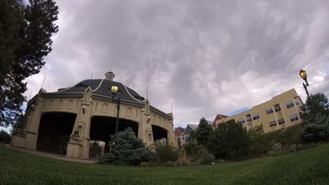 Motion time lapse of Carousel dome in park Stock-Footage 92037675