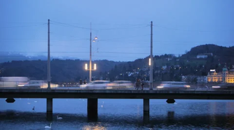 Motion time lapse. city at night. traffic transportation. hectic rush hour Stock Footage 36187020