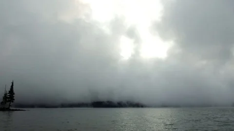 Motion Time-lapse Fog Moving Over Lake Stock Footage 105326048