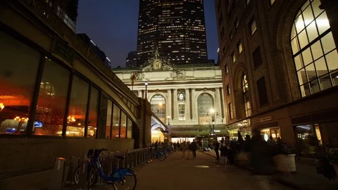 Motion Time-lapse of Grand Central at Sunset Video stock 95400434