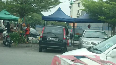 Motion time lapse of hawker stall business in Malaysia and its surrounding Stock Footage 41322871