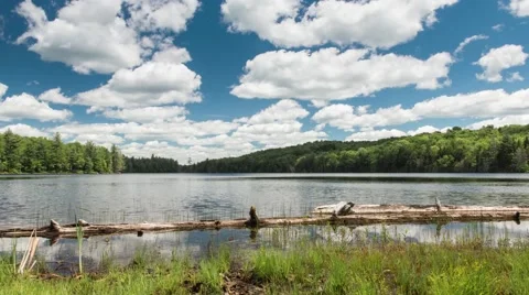Motion Time Lapse on Lake with Moving Clouds Video stock 43311693