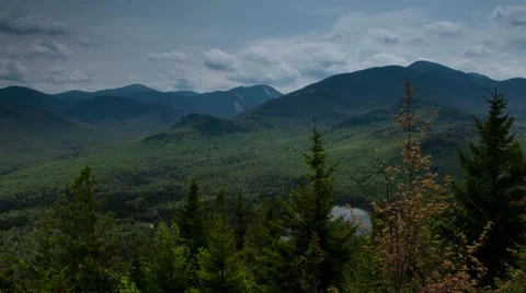 Motion Time Lapse on Mountain Summit - Adirondacks Video stock 43311669