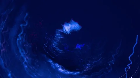 Motion time lapse of night lights in big city. Urban light trails from buil.. Видео 229595006