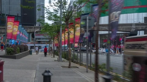 Motion time lapse or hyper lapse at Bukit Bintang city street  Stock Footage 105327874