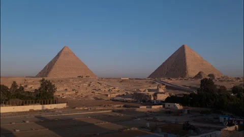 Motion Time-lapse of Panoramic View of Greatest Pyramids, Sunrise Timelapse in Stock Footage 272757972