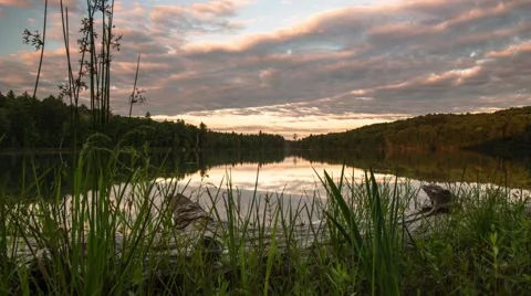 Motion Time Lapse of Sunset in Adirondacks Video stock 43311715