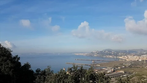 Motion Timelapse in 4K Of panoramic view of Naples Stock Footage 100122583