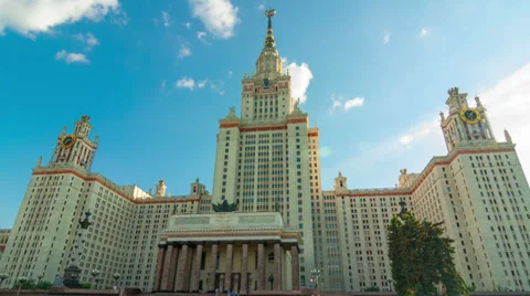 Motion timelapse around the Moscow State University Видео 39468066