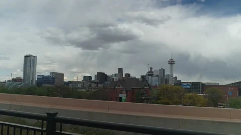 Motion timelapse of clouds passing over downtown Denver Video stock 197073786