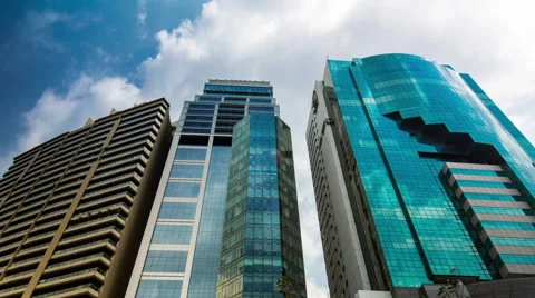 Motion Timelapse of CTI Tower Buildings and Traffic in Asoke District Stock Footage 48133091