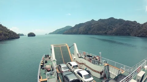 Motion timelapse on ferry to Langkawi Malaysia Stock Footage