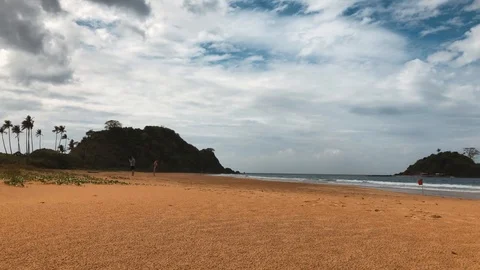 Motion Timelapse on a lonely sandy beach Stock Footage 103454216