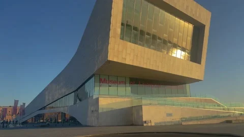 Motion timelapse of  the Museum of Liverpool Stock Footage 204035447