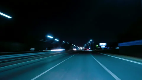 Motion Timelapse of The Night Rush Drive In A Big City. Speedy Car Driving The Video stock 171167210