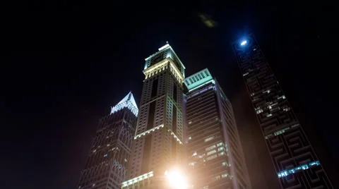 Motion Timelapse Of Sheikh Zayed Road In Dubai At Night Stock Footage 65925280