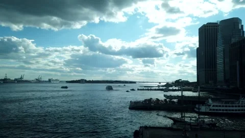 Motion Timelapse Shot From Pier 17 Vidéo 249795655