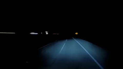 Motion timelapse of a speedy night drive in a highway road Stock Footage 282603864
