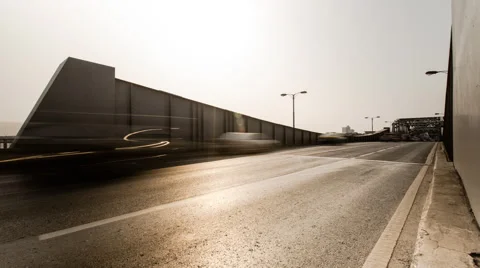 Motion Timelapse of Traffic on Memorial Bridge (Suphan Phut) Stock Footage 48133514