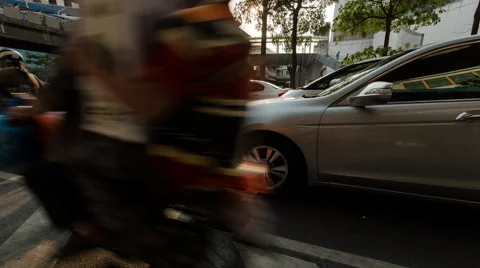 Motion Timelapse of Traffic at Pathumwan Intersection Stock Footage 48134205