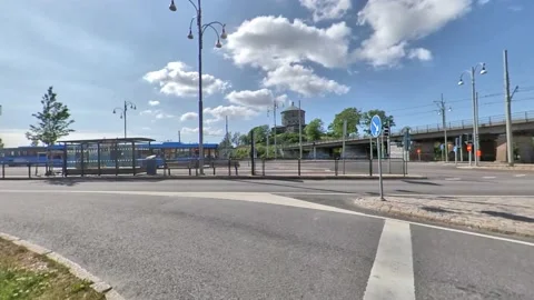 Motion Timelapse Traffic Scene at Svingeln in Central Gothenburg, Sweden Stock Footage 139343085