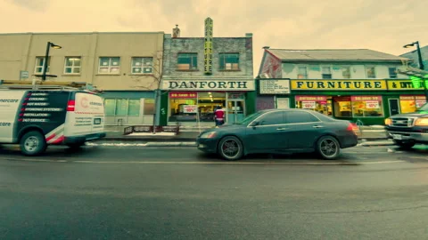 Motion timelapse of winter day to evening speedy driving in the city of Tor.. Stock Footage 263665715