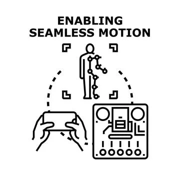 Motion tracking technology enabling human virtual animation Stock Illustration