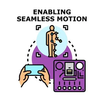 Motion tracking technology enabling human virtual animation Illustrazione stock