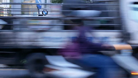 Motion of traffic conductor directing the traffic during rush hour Stock Footage 90274480