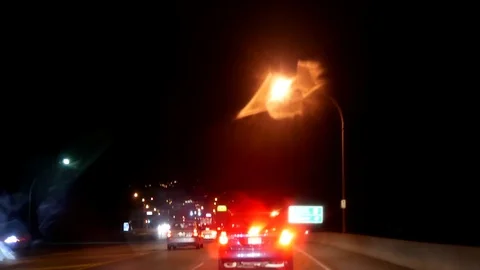 Motion of traffic flow on dark night with 4k resolution Stock Footage 72847218