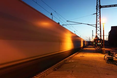 Motion Train in Station Stock Photos