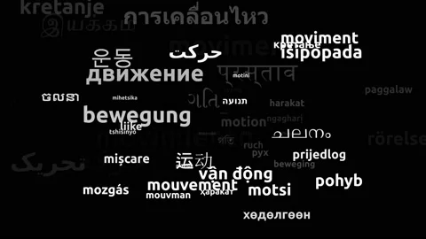 Motion Translated in 58 Worldwide Languages Endless Looping 3d Zooming Wordcl Stock Footage 145195954