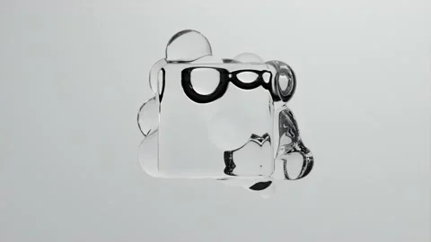 Motion transparent  glass sphere. Liquid organic deformation effect. Abstrac Stock Footage 234207200